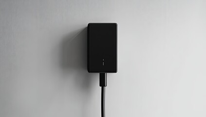 Wall-mounted black power brick