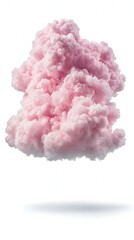 Pink fluffy cloud with isolated.