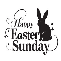 Happy Easter typography vector art illustration.