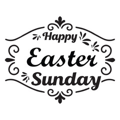 Happy Easter typography vector art illustration.