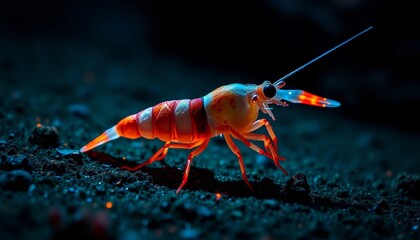 Striking Vivid Colors of a Tiny Marine Crustacean on Ocean Floor