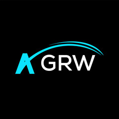 GRW creative minimalist letter logo.	