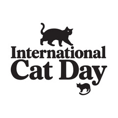 Silhouette International Cat Day vector illustration.