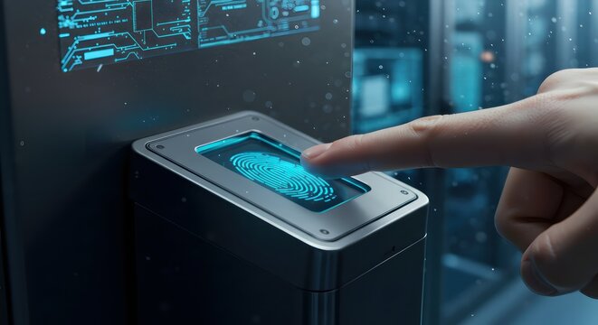 Fingerprint Scan with Server Room Security.