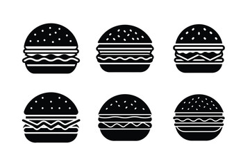hamburger icon fast food vector art silhouette design