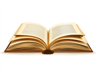 Fototapeta premium Isolated open book for reading and learning.