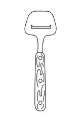 Cheese slider. Hand drawn black outline clipart for your projects.