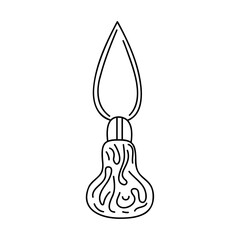 Parmesan knife. Hand drawn black outline clipart for your projects.