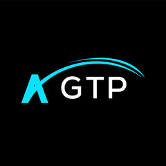 GTP creative minimalist letter logo.	