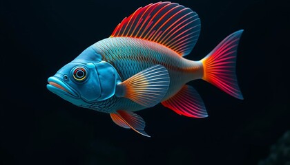 Fototapeta premium Vibrant Aquatic Creature with Striking Fins and Scales, a Vivid Study in Underwater Beauty