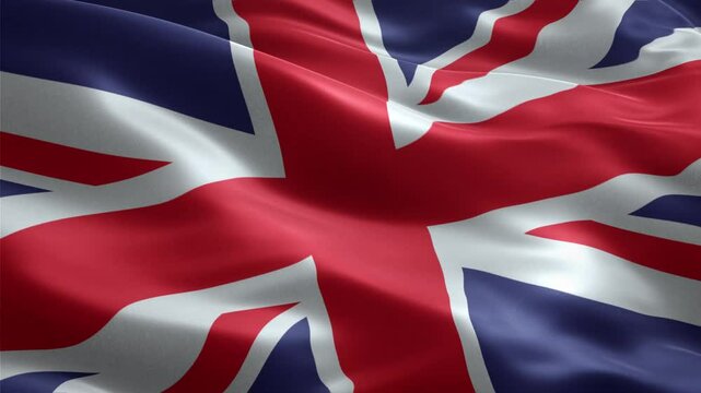 flag of the United Kingdom waving in the wind close up looping video
