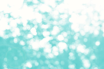 Abstract blur focus mint green Bokeh leaf spring nature light eco Blue foliage background concept...
