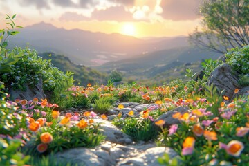 a breathtaking sunrise over rugged mountains