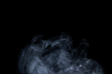 Soft Gray Smoke Waves Flowing Against a Black Background