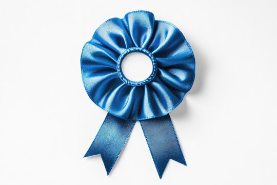 Blue rosette with ribbon