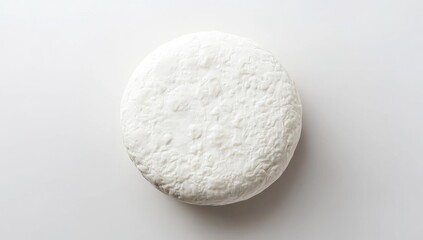 Round white cheese, top view