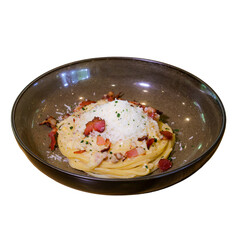 Delicious creamy pasta dish restaurant food photography indoor close-up culinary delight