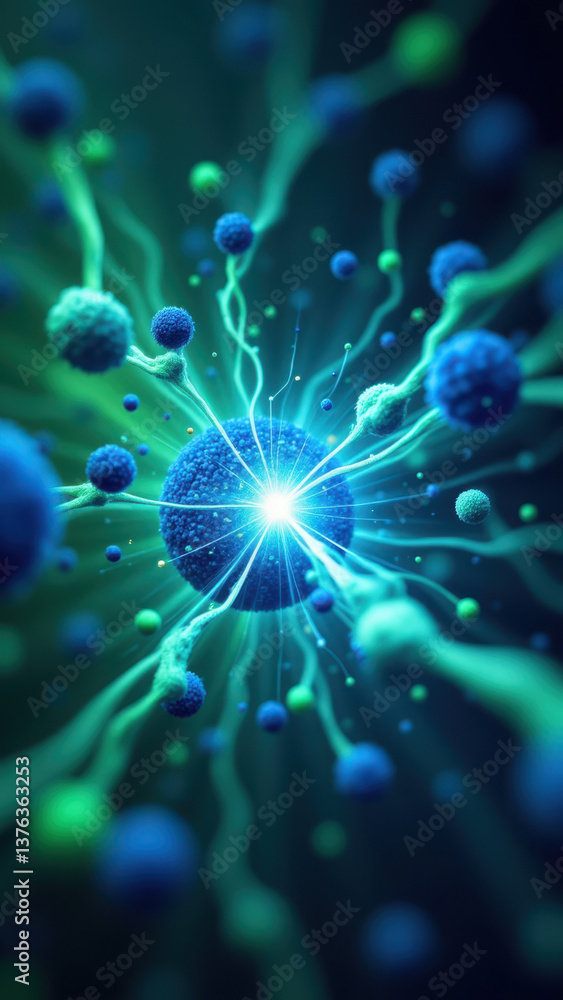 Aufkleber stunning microscopic view of a molecule of glp-1, showcasing its structure and complex interactions 