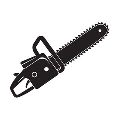 
Chainsaw black silhouette vector, Lumberjack icon, Chainsaw black icon vector illustration on white background
