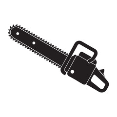 
Chainsaw black silhouette vector, Lumberjack icon, Chainsaw black icon vector illustration on white background