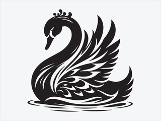 Fototapeta premium Elegant Swan Silhouette with Graceful Curves and a Majestic Posture