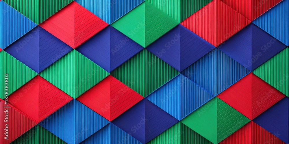 Poster Abstract Geometric Pattern of Interlocking Colorful Triangles with Linear Textures