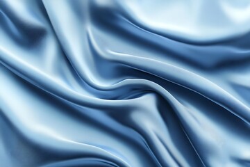 Fototapeta premium Blue silk satin background. Shiny fabric with wavy folds. Beautiful fabric background with empty space for your design.
