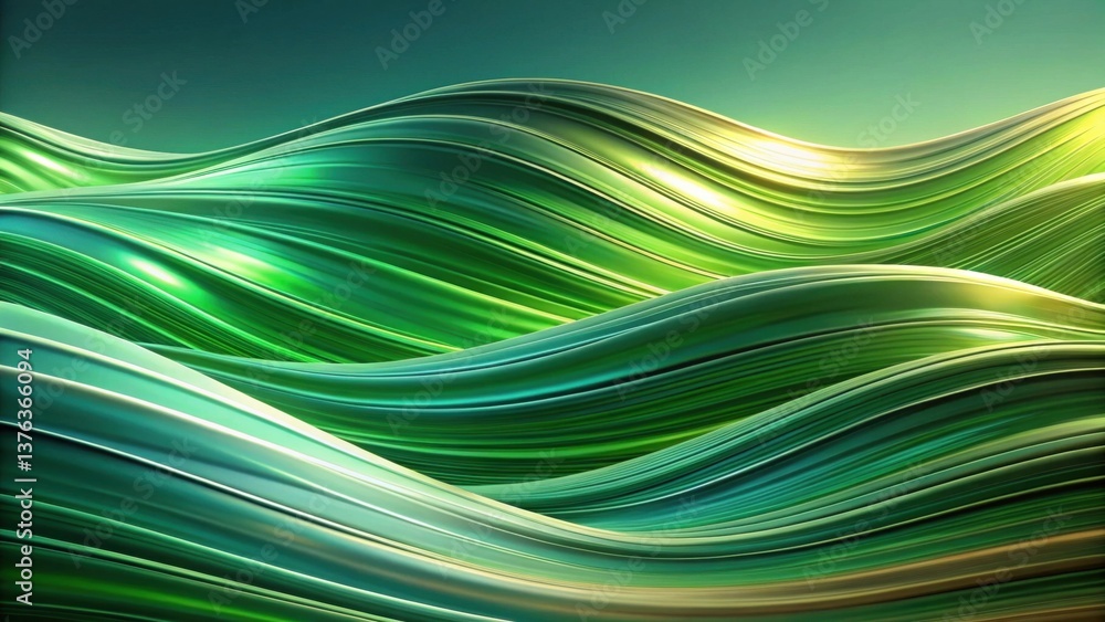 Poster abstract green swirling waves an elegant and serene design for modern backgrounds