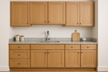 A built-in kitchen cabinet and counter top