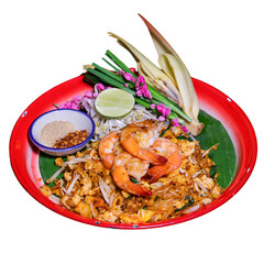 Delicious shrimp pad thai thailand food dish culinary experience close-up flavorful delight