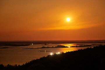Moonlit River at Night