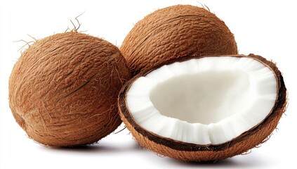 Two whole and one half coconut