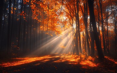 Autumn Sunbeams Forest Path (1)