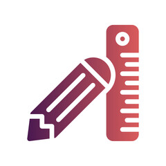 ruler flat gradient icon