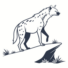 Fototapeta premium Hyena silhouette icon vector