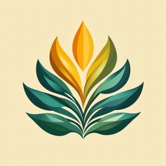 Stylized floral design with vibrant colors showcasing natural beauty in a simple composition