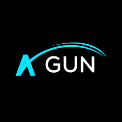 GUN creative minimalist letter logo.	