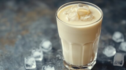 Vanilla Protein Shake Glass Ice Cubes