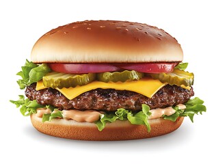 Hamburger isolated on a white background