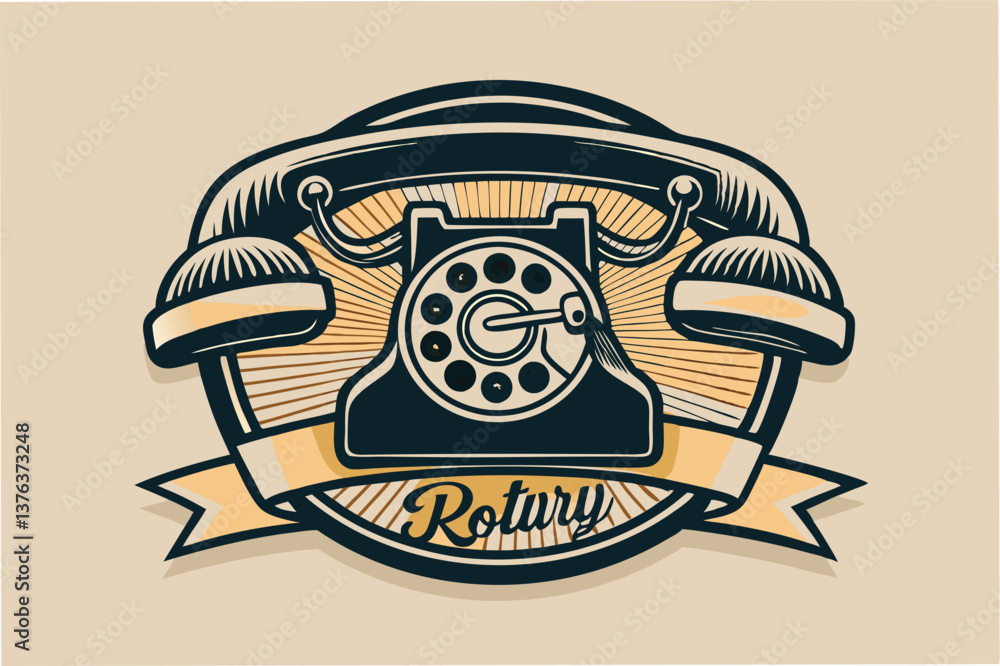 Aufkleber vintage telephone vector illustration featuring classic design elements creating a nostalgic atmosph