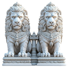 3D front view illustration of the Palace of the Lions Brazil monument isolated on a white background