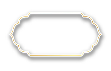Text frame, simple luxury gold border, white space for text.