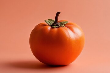 A vibrant orange fruit is centered against a soft gradient background