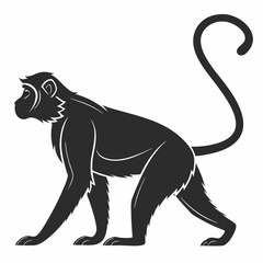 monkey black silhouette icon vector