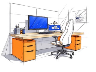 Sketch of Modern Workspace