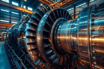 Fototapeta premium Precision engineering showcased in a steam turbine
