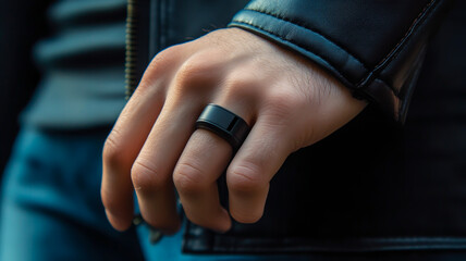 Sleek, black, modern-design smart ring – the perfect fusion of style, innovation, and functionality for tech enthusiasts, minimalists, and fashion-forward individuals