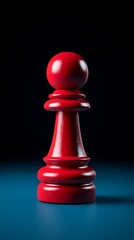 Red Pawn on Dark Background