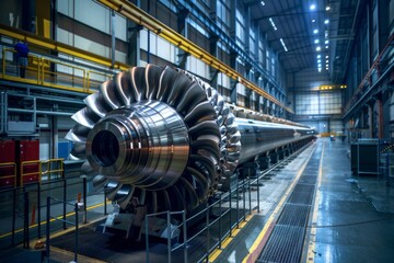 Fototapeta premium Precision engineering showcased in a steam turbine