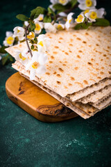 Traditional Jewish bread matzo for Passover